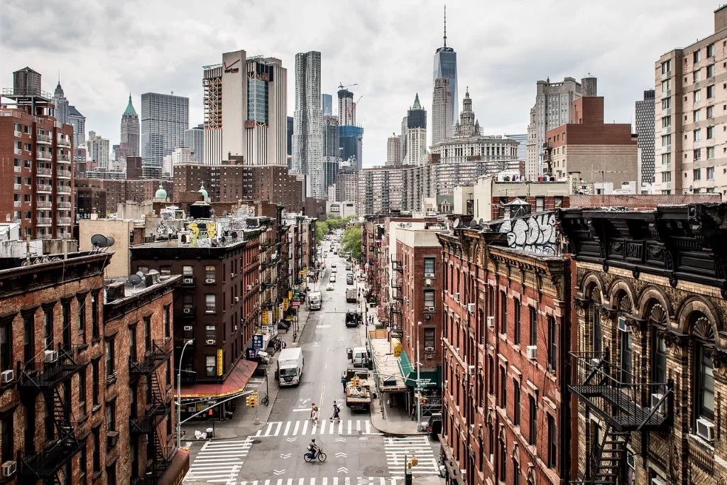 Overlooking Manhattan apartments.