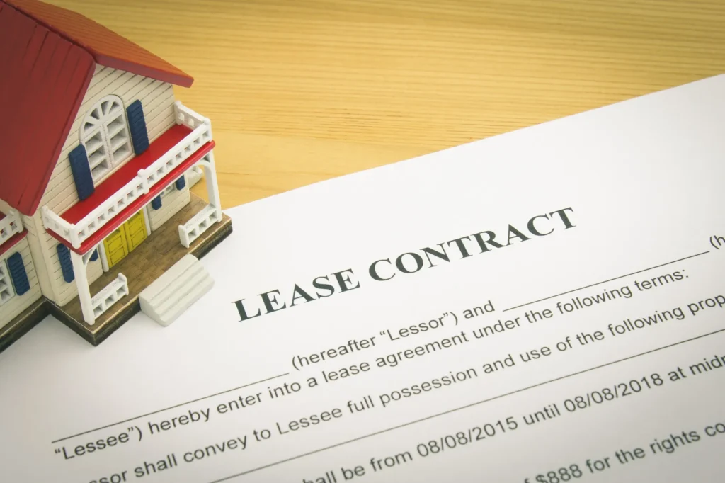 lease contract on a table.