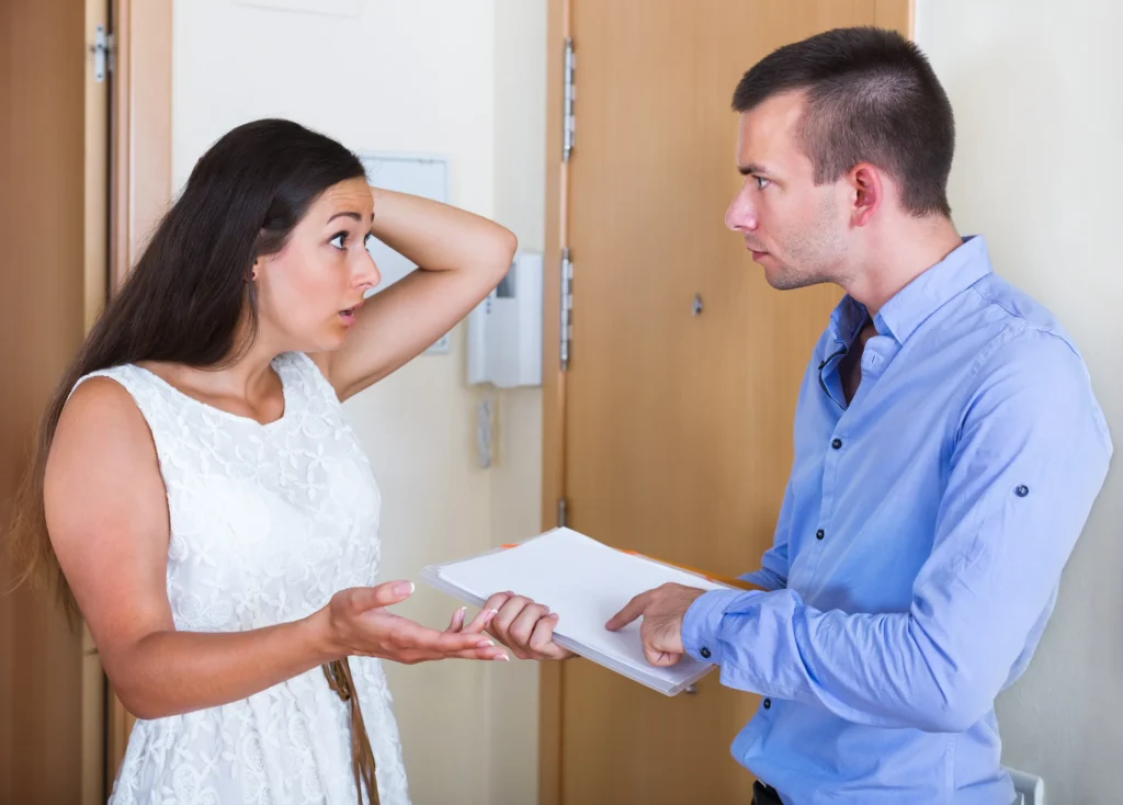 A landlord harassing a tenant.
